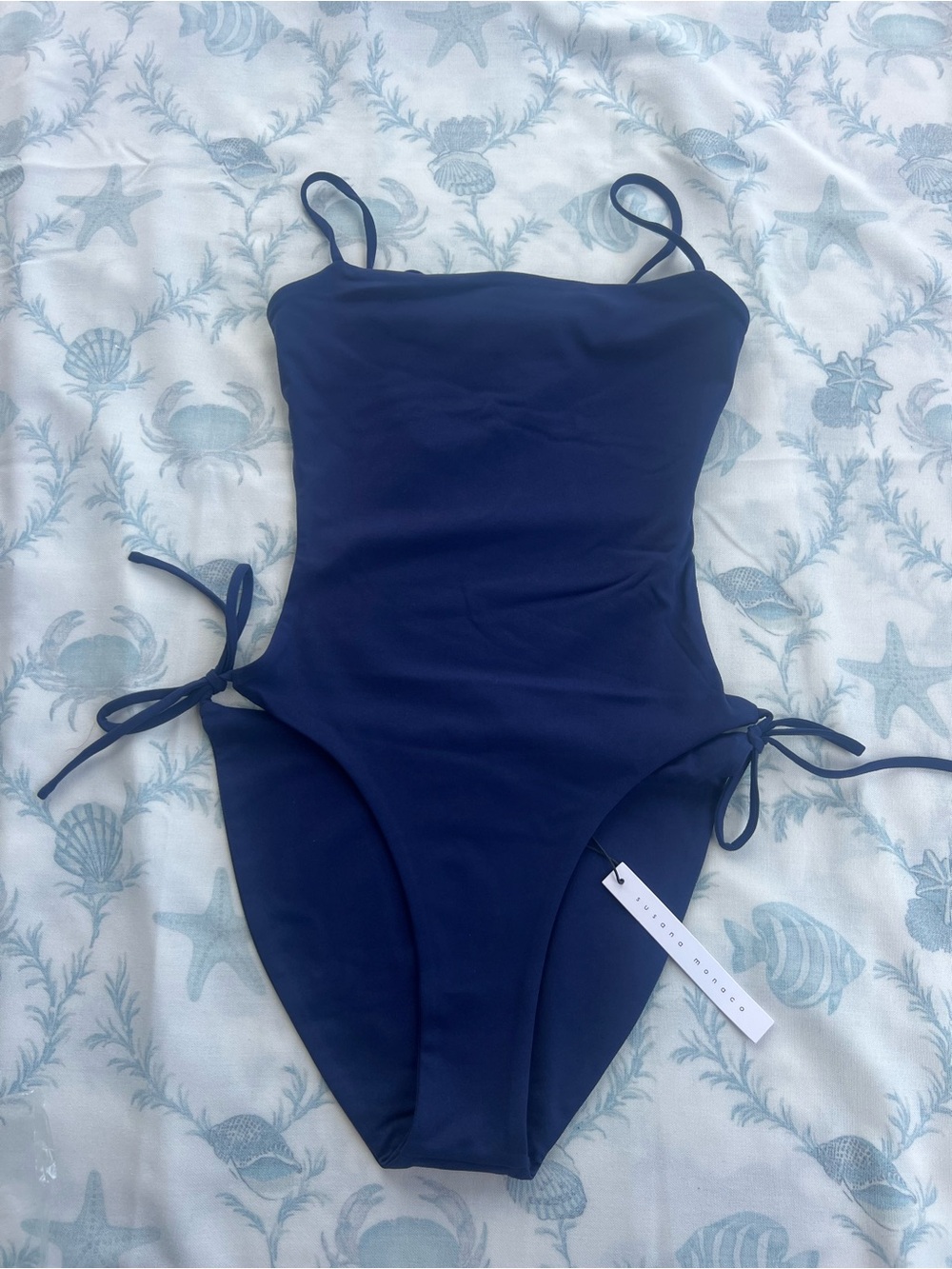 Susana Monaco Tie Back One Piece Monokini Swimsuit in Inkwell Medium $178